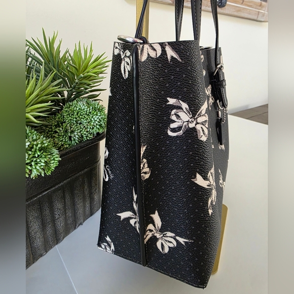 Coach Mollie Satchel Crossbody Bow Print + Authentic Coach Leather Bow Charm - Picture 6 of 16